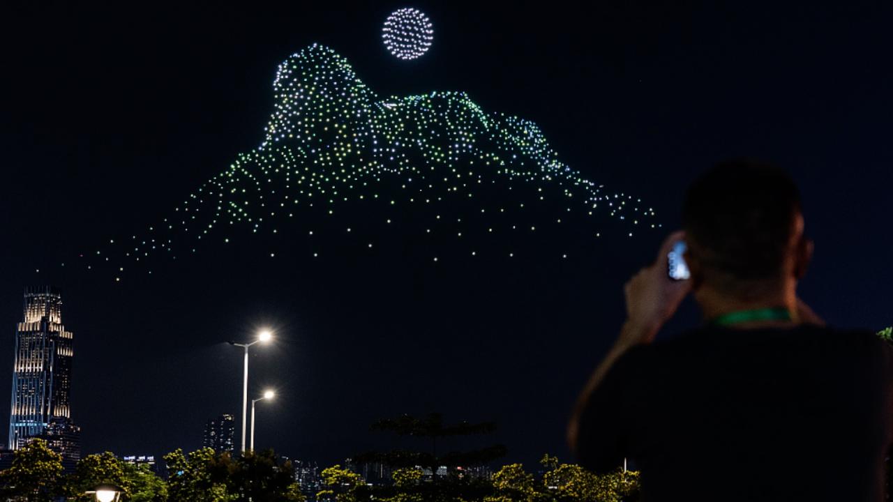 Drone show technology used in Shanghai's New Year events