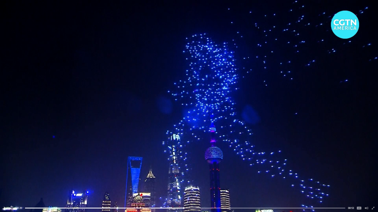 Drone show technology used in Shanghai's New Year events