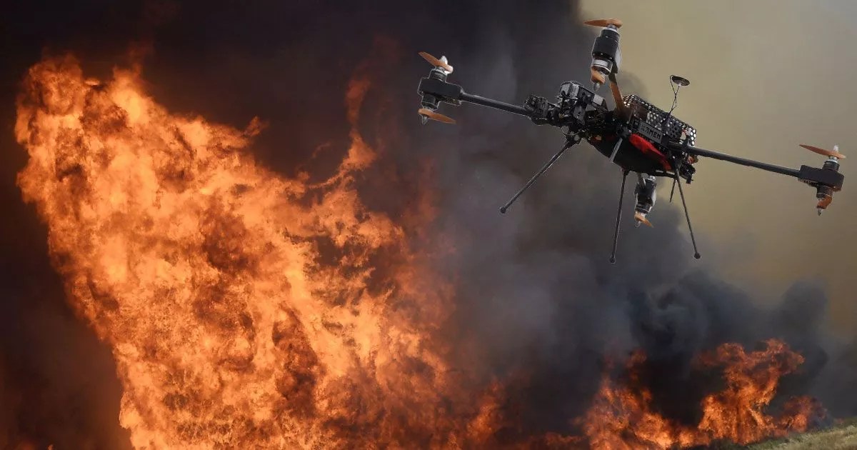 Drone drones fire fires out firefighting put firefighters putting mirror wildfire sounds