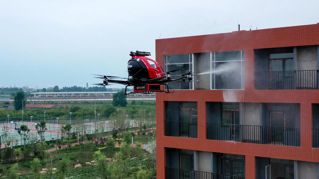 Drone hits firefighting plane