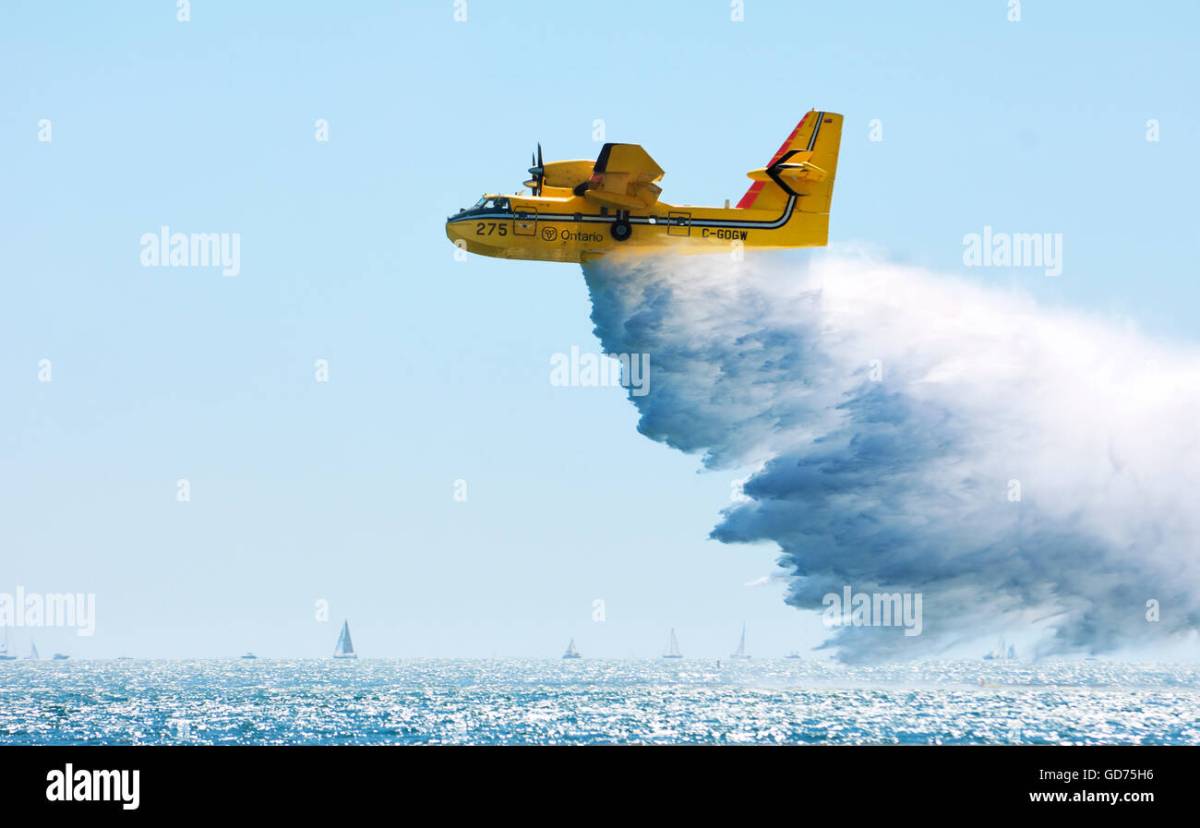 Canadian water bomber hit by drone